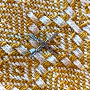 Micheal Kors Kris Kross Criss Cross X Ring Size 7 • Stainless Steel